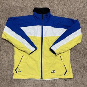 VTG K2 Jacket Mens Large Yellow Jetstream Series Colorblock Gorpcore Waterproof
